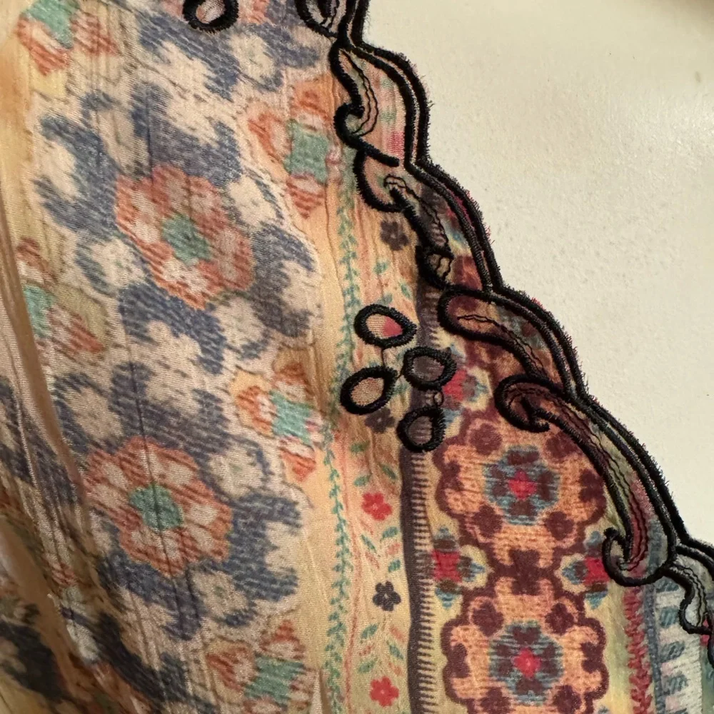 Women's Multicolor Sheer Bohemian Top - Picture 3 of 6